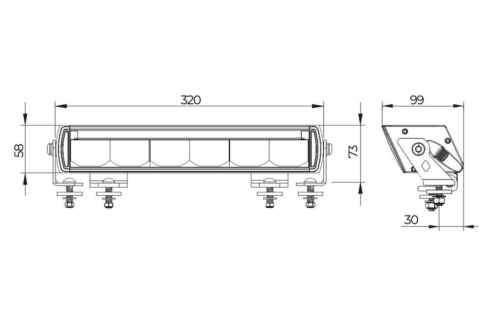LED Lightbar gelb/weißes Tagfahrlicht. 5700lm / 9-36v / IP69K