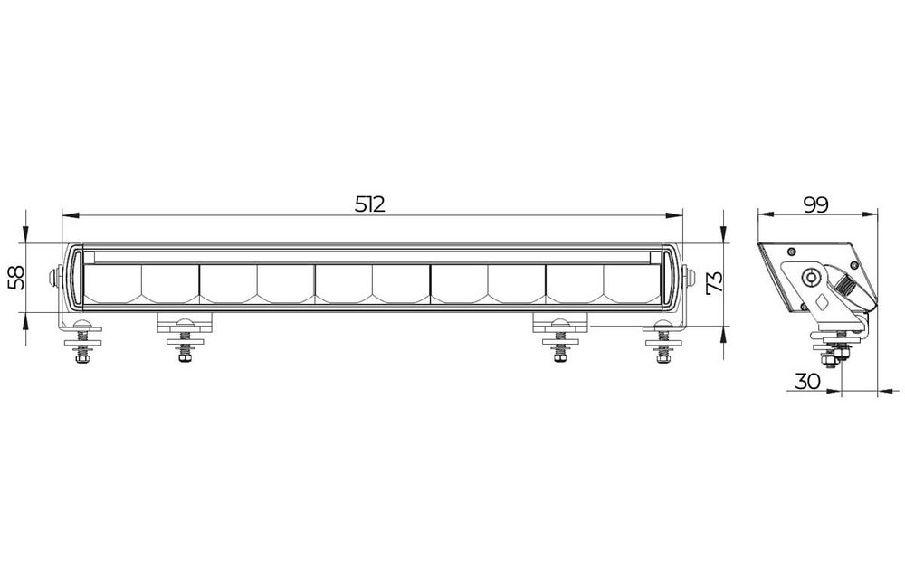 LED Lightbar gelb/weißes Tagfahrlicht. 9500lm / 9-36v / IP69K