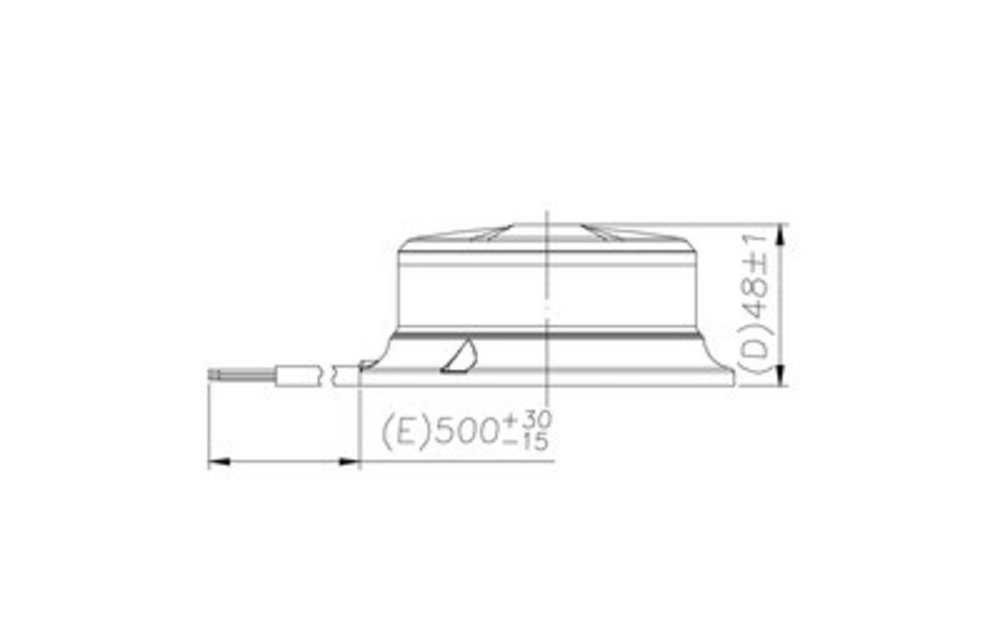 LED R65 Rundumleuchte bernsteinfarben mit bernsteinfarbener Linse 12/24v 3-Bolzen