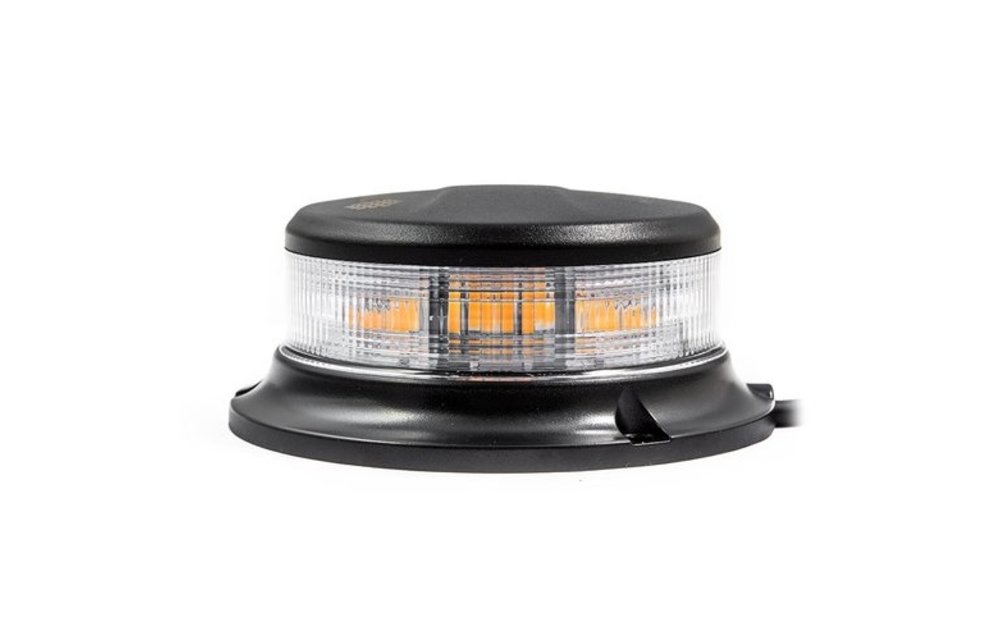 LED R65 Rundumleuchte bernsteinfarben mit klarer Linse 12/24v 3-Schraube -  Vehiclelightshop