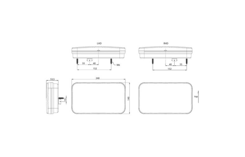 LED-Rücklicht links Canbusproof 12v 6-Funktionen 6-PINs