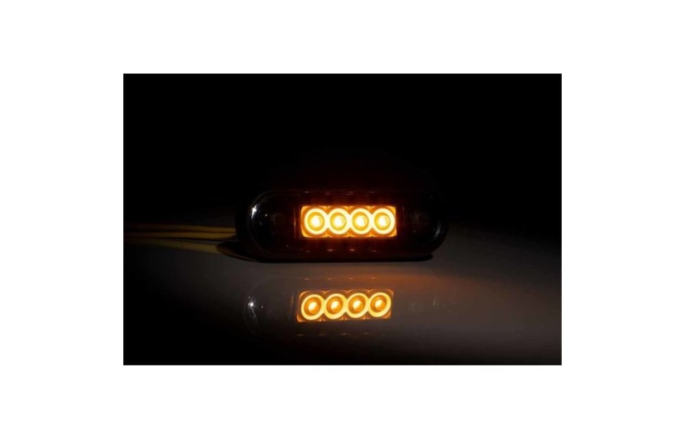 LED Dunkle Markierungsleuchte eingebaut Bernstein 12-24v 0.15m. Kabel
