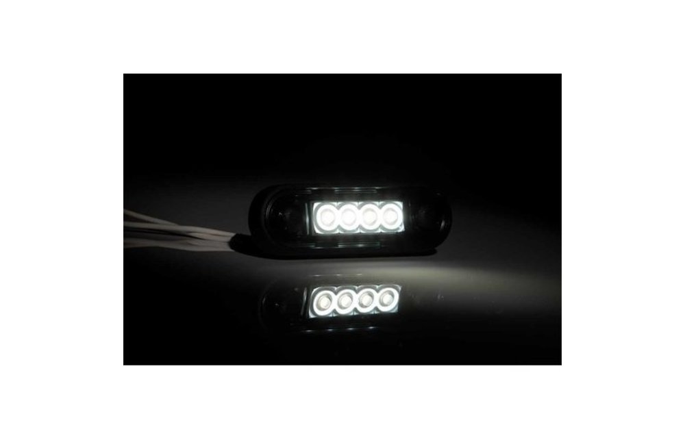 LED Dunkle Markierungsleuchte weiß 12-24v 0,15m Kabel