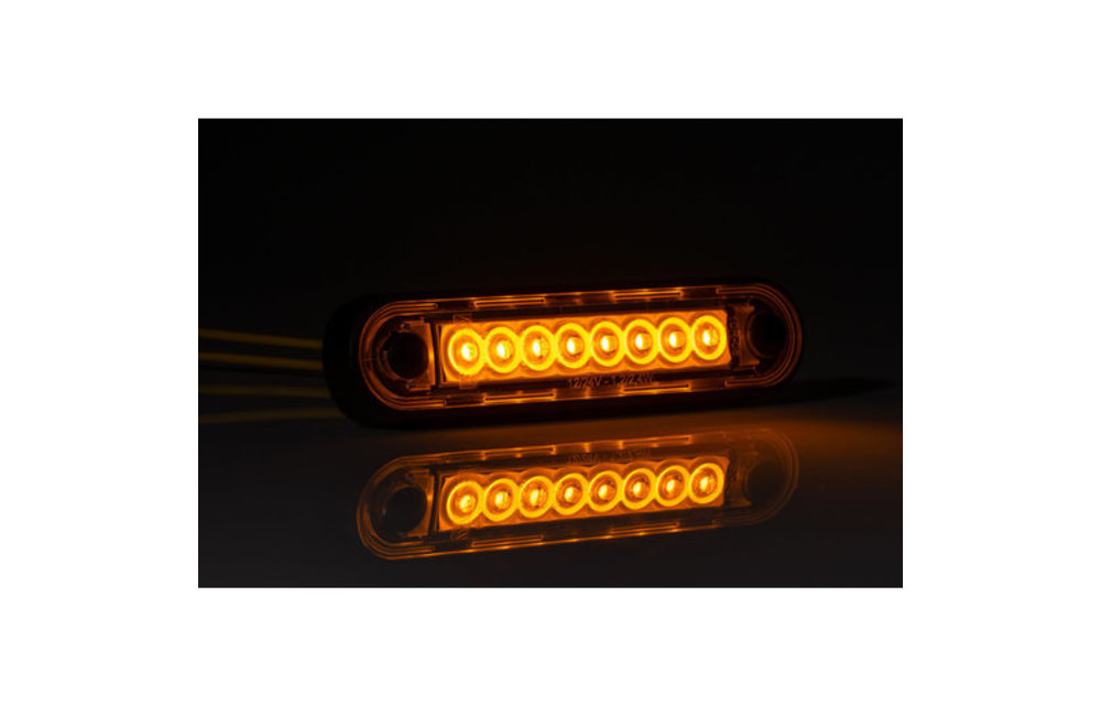 LED Markierungsleuchte Einbau/lang gelb 12-24v 0,15m. Kabel