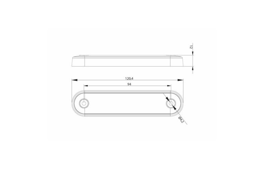 LED Markierungsleuchte Einbau/lang gelb 12-24v 0,15m. Kabel