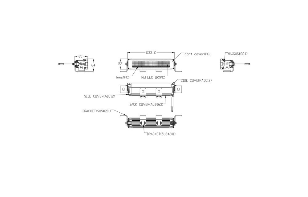 Skybar 230 Lightbar amber/weiß mit Blitz 3600Lm / 3M Kabel