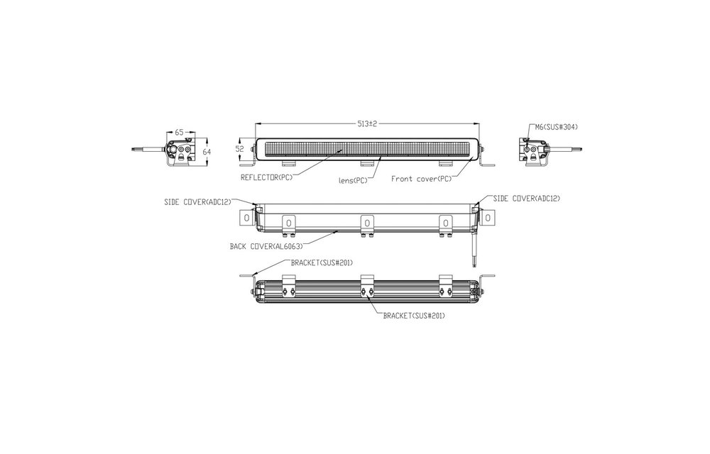Skybar 510 Lightbar amber/weiß mit Blitz 9000Lm / 3M Kabel