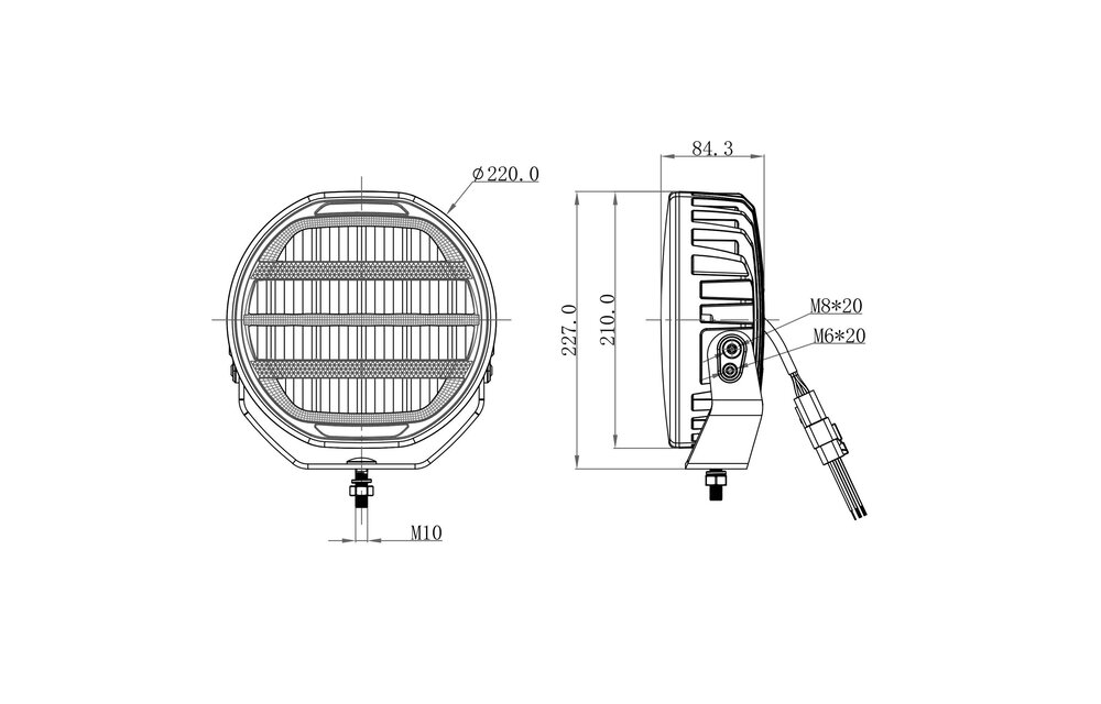 OZZ XR2 P9″ LED Hauptscheinwerfer Black / Round / 10.600lm