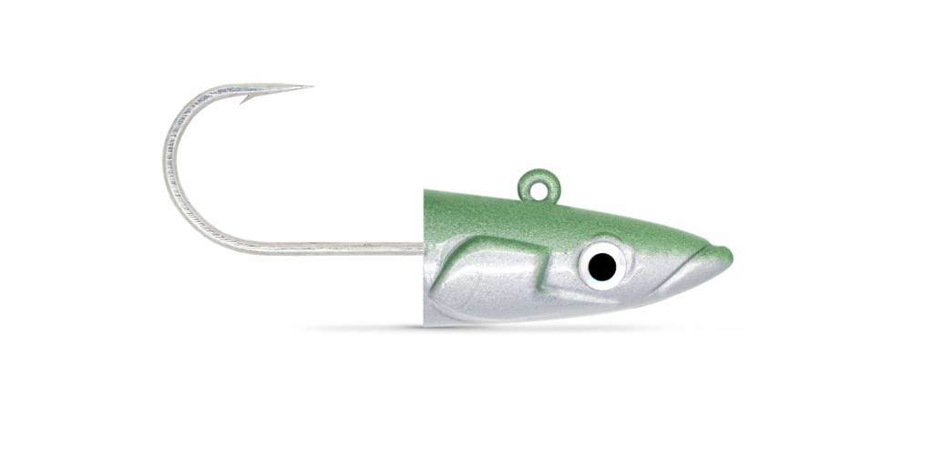 CRAZY SAND EEL 100 JIGHEAD PEARL GREEN OFF SHORE 10 GRAM P/2