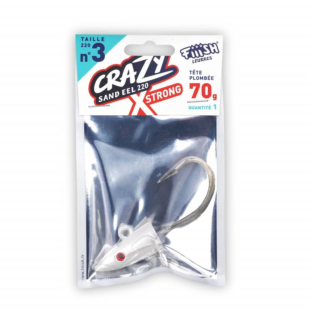 CRAZY SAND EEL 220 X-STRONG 60GR JIG HEAD WHITE / RED EYE