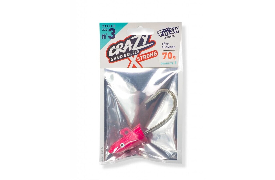 CRAZY SAND EEL 220 X-STRONG 60GR JIG HEAD FLUO PINK