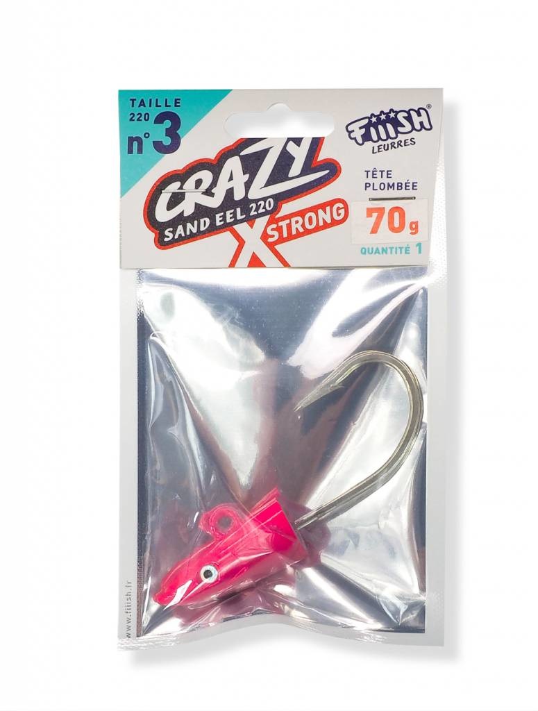 CRAZY SAND EEL 220 X-STRONG 60GR JIG HEAD FLUO PINK