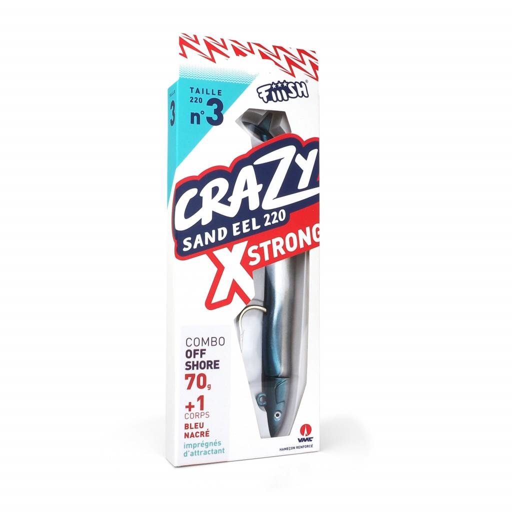 CRAZY SAND EEL 220 COMBO X-STRONG PEARL BLUE + 70GR JIG HEAD