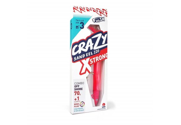 CRAZY SAND EEL 220 COMBO X-STRONG FLUO PINK + 70GR JIG HEAD