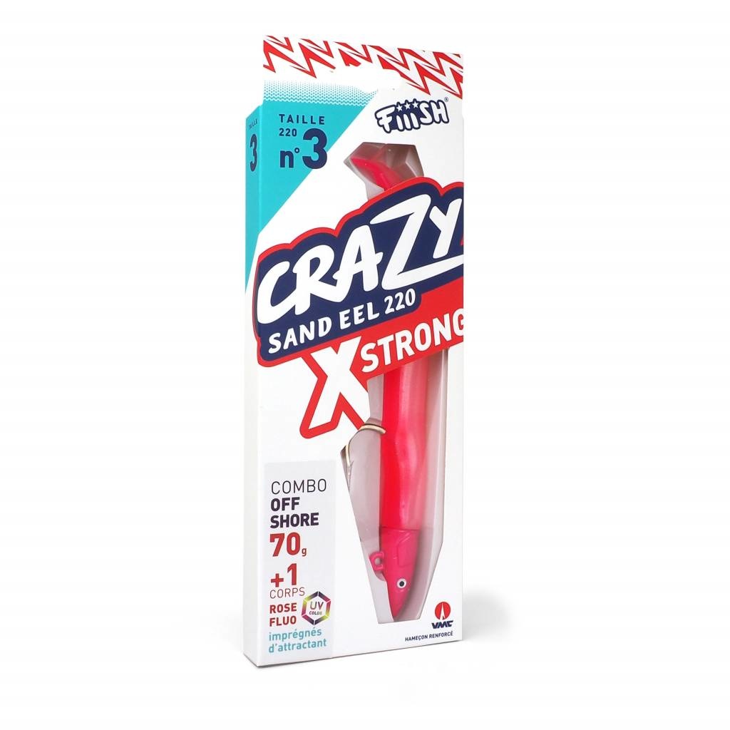 CRAZY SAND EEL 220 COMBO X-STRONG FLUO PINK + 70GR JIG HEAD