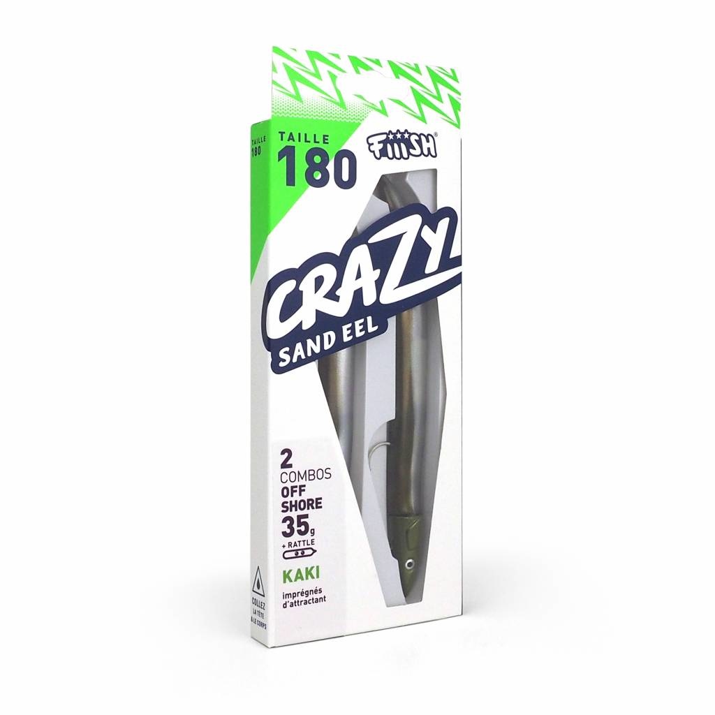 CRAZY SAND EEL 180 DOUBLE COMBO OFF SHORE 35 GR  KHAKI BODY + 35GR