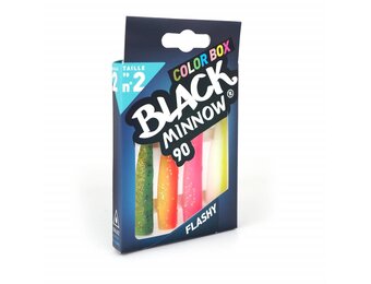 BLACK MINNOW 90 COLOR BOX FLASHY GREEN/ORANGE - ORANGE/YELLOW - YELLOW FLUO/WHITE