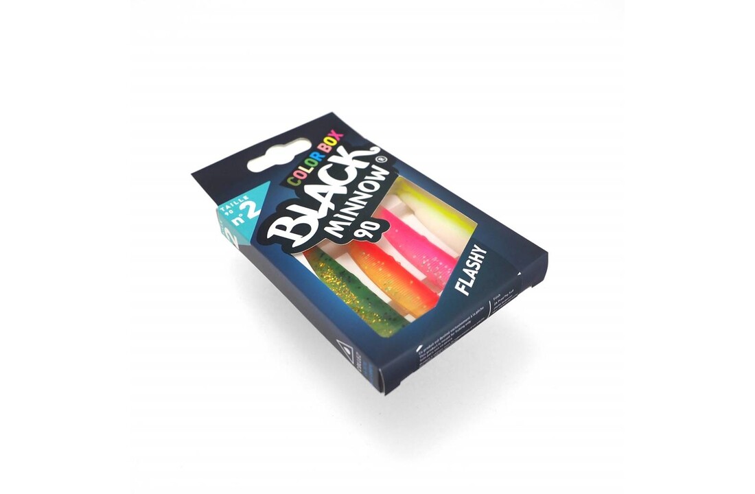 BLACK MINNOW 90 COLOR BOX FLASHY GREEN/ORANGE - ORANGE/YELLOW - YELLOW FLUO/WHITE