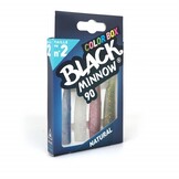 BLACK MINNOW 90 COLOR BOX NATURAL BLUE - CLEAR/WHITE GLITTER - ROSE - KAKI GLITTER