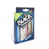 BLACK MINNOW 90 COLOR BOX NATURAL BLUE - CLEAR/WHITE GLITTER - ROSE - KAKI GLITTER