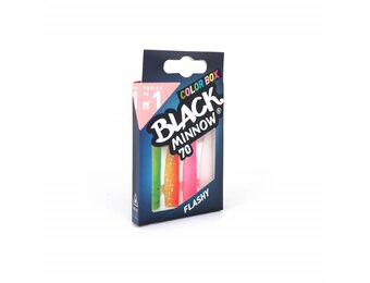 BLACK MINNOW 70 COLOR BOX FLASHY GREEN/ORANGE - PINK FLUO - WHITE