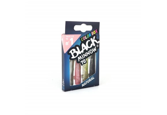 BLACK MINNOW 70 COLOR BOX NATURAL - KAKI - ROSE - KAKI GLITTER - BLACK