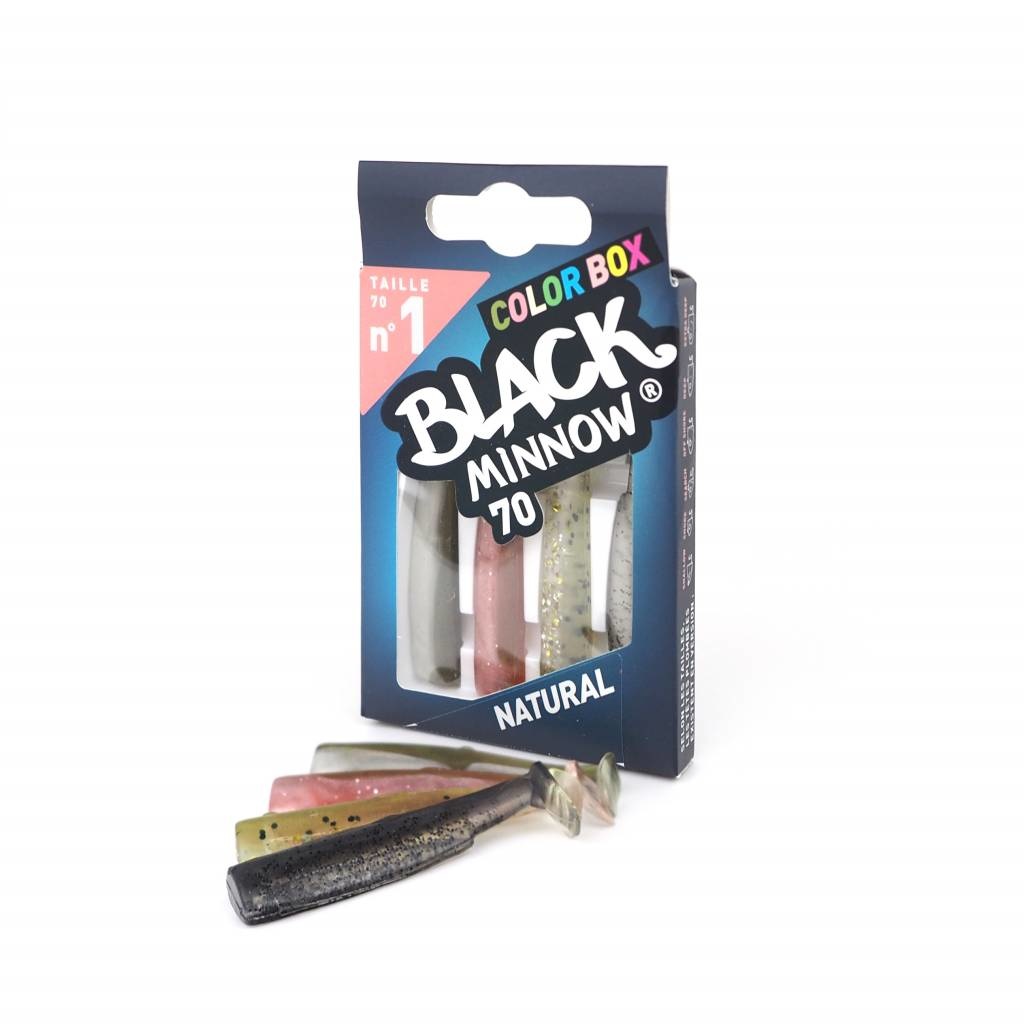 BLACK MINNOW 70 COLOR BOX NATURAL - KAKI - ROSE - KAKI GLITTER - BLACK
