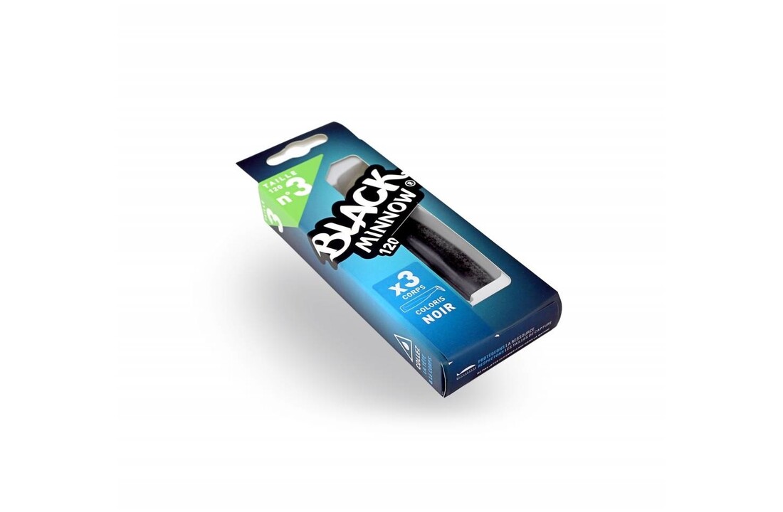 BLACK MINNOW 70 4 LURES BODIES BLACK