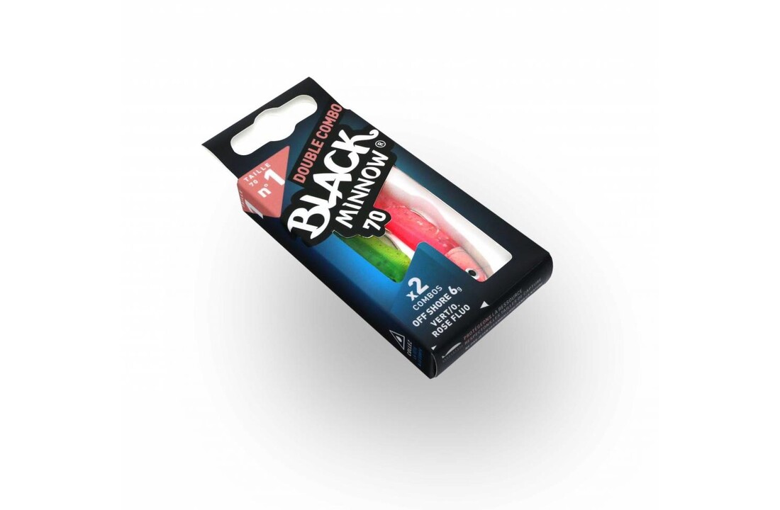 BLACK MINNOW DOUBLE COMBO OFF SHORE GREEN/ORANGE FLUO/PINK