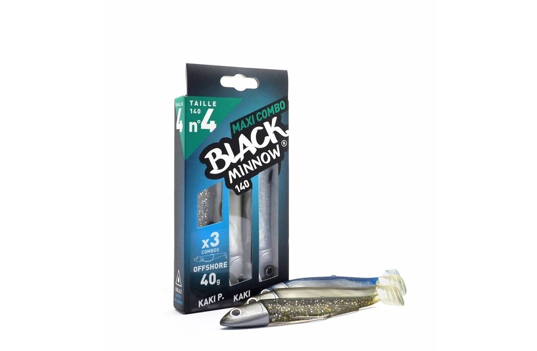BLACK MINNOW 120 MAXI COMBO NATURAL 25 GRAM KAKI + GLITTERED KAKI + BLUE