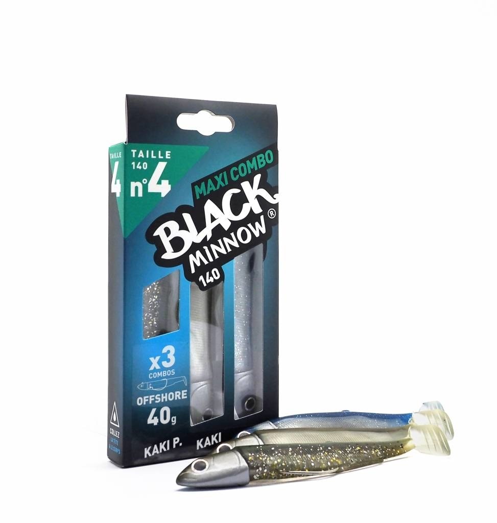 BLACK MINNOW 120 MAXI COMBO NATURAL 25 GRAM KAKI + GLITTERED KAKI + BLUE