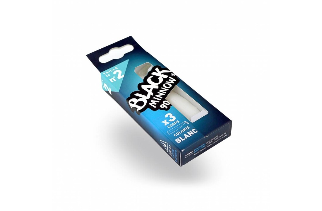 BLACK MINNOW 90 3 LURES BODIES WHITE