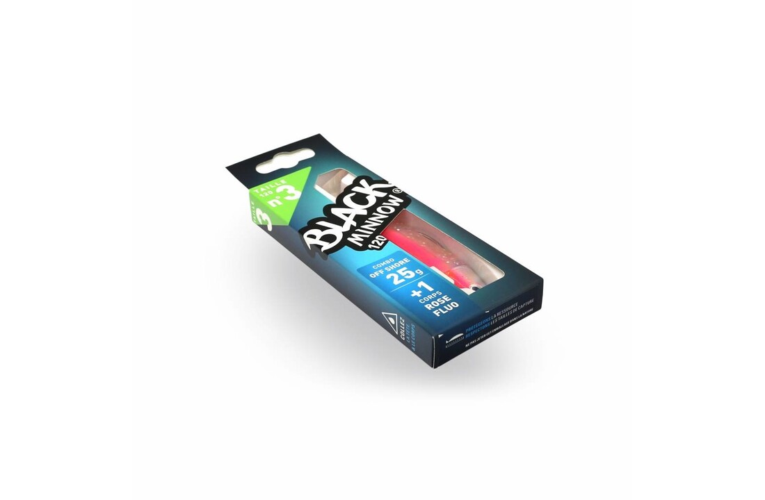 BLACK MINNOW 120 COMBO OFF SHORE 25 GRAM FLUO PINK + LURE BODY FLUO PINK