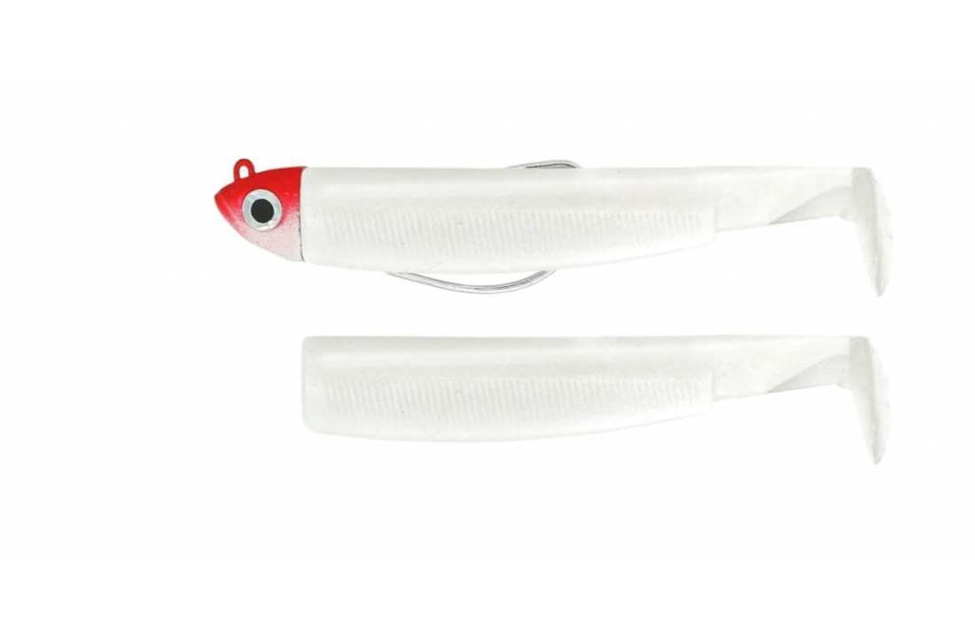 BLACK MINNOW 120 COMBO SHORE 12 GRAM WHITE + LURE BODY WHITE JIGHEAD RED