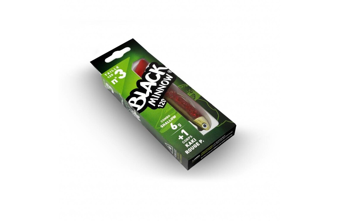 BLACK MINNOW 120 COMBO SHALLOW 6 GRAM KAKI/RED + LURE BODY KAKI/RED