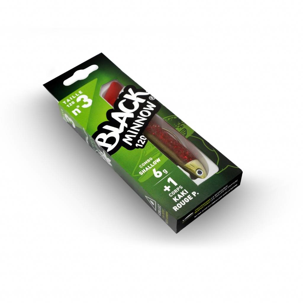 BLACK MINNOW 120 COMBO SHALLOW 6 GRAM KAKI/RED + LURE BODY KAKI/RED