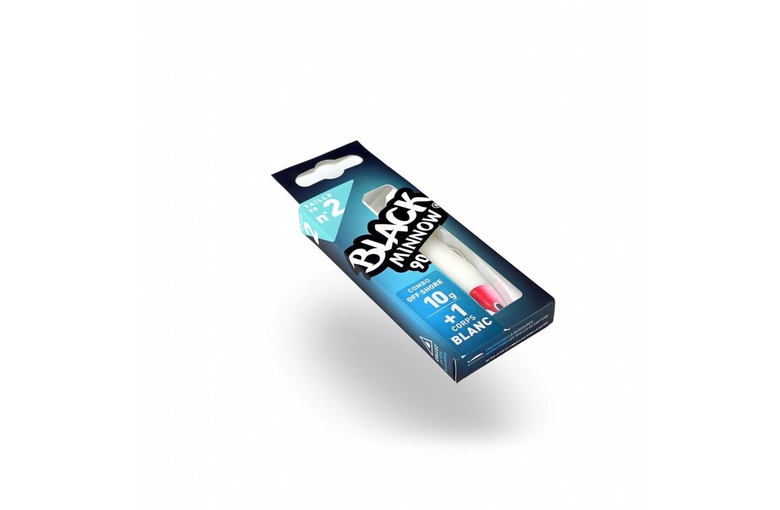 BLACK MINNOW 70 COMBO OFF SHORE 6 GRAM WHITE + LURE BODY WHITE JIGHEAD RED