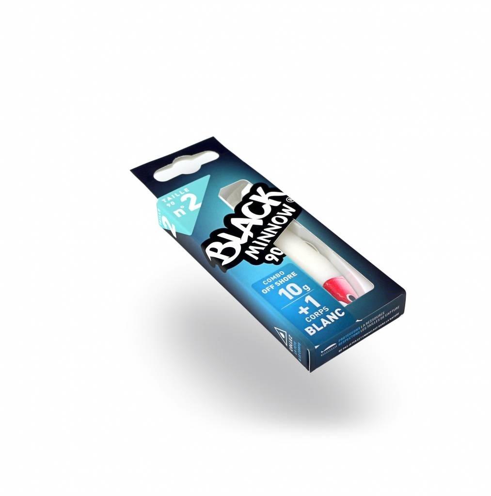 BLACK MINNOW 70 COMBO OFF SHORE 6 GRAM WHITE + LURE BODY WHITE JIGHEAD RED