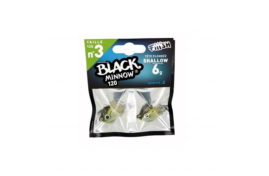 BLACK MINNOW 120 JIGHEAD KAKI SHALLOW 6 GRAM P/2
