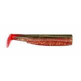 BLACK MINNOW 3 LURES BODIES KAKI/RED