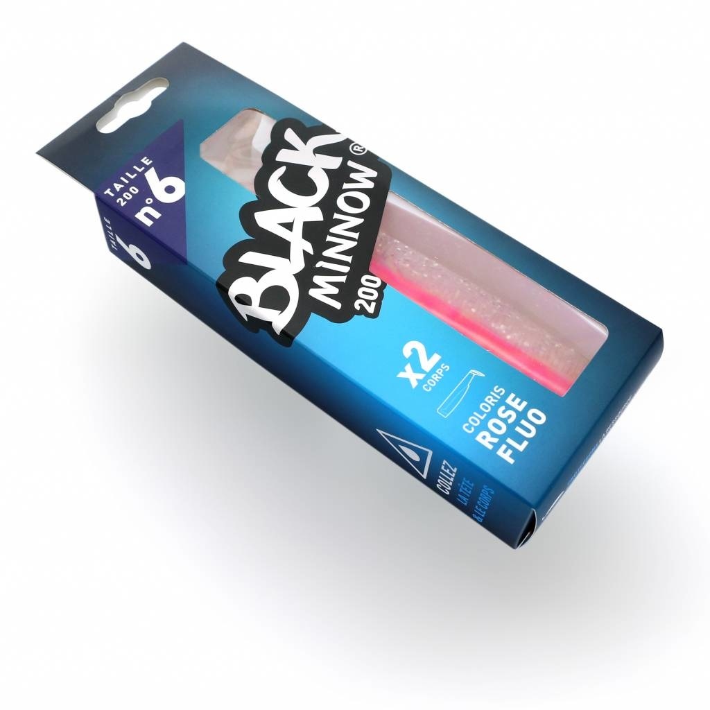 BLACK MINNOW 120 3 LURES BODIES FLUO PINK