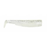 BLACK MINNOW 90 3 LURES BODIES GLITTERED WHITE