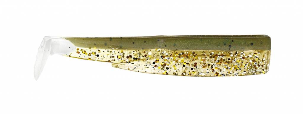 BLACK MINNOW 70 4 LURES BODIES GLITTERED KAKI