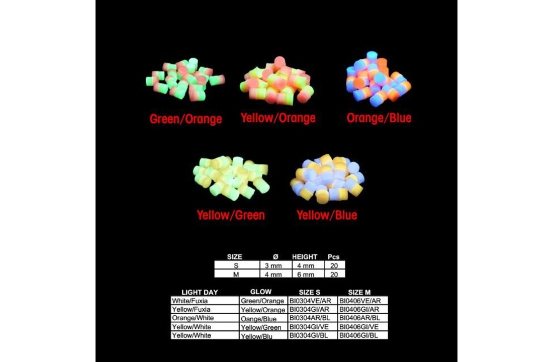 GLOW STICK MINI GROEN/ORANJE 4 X 6MM P/20