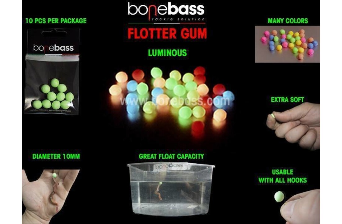 FLOTTER GUM GREEN 8MM P/10