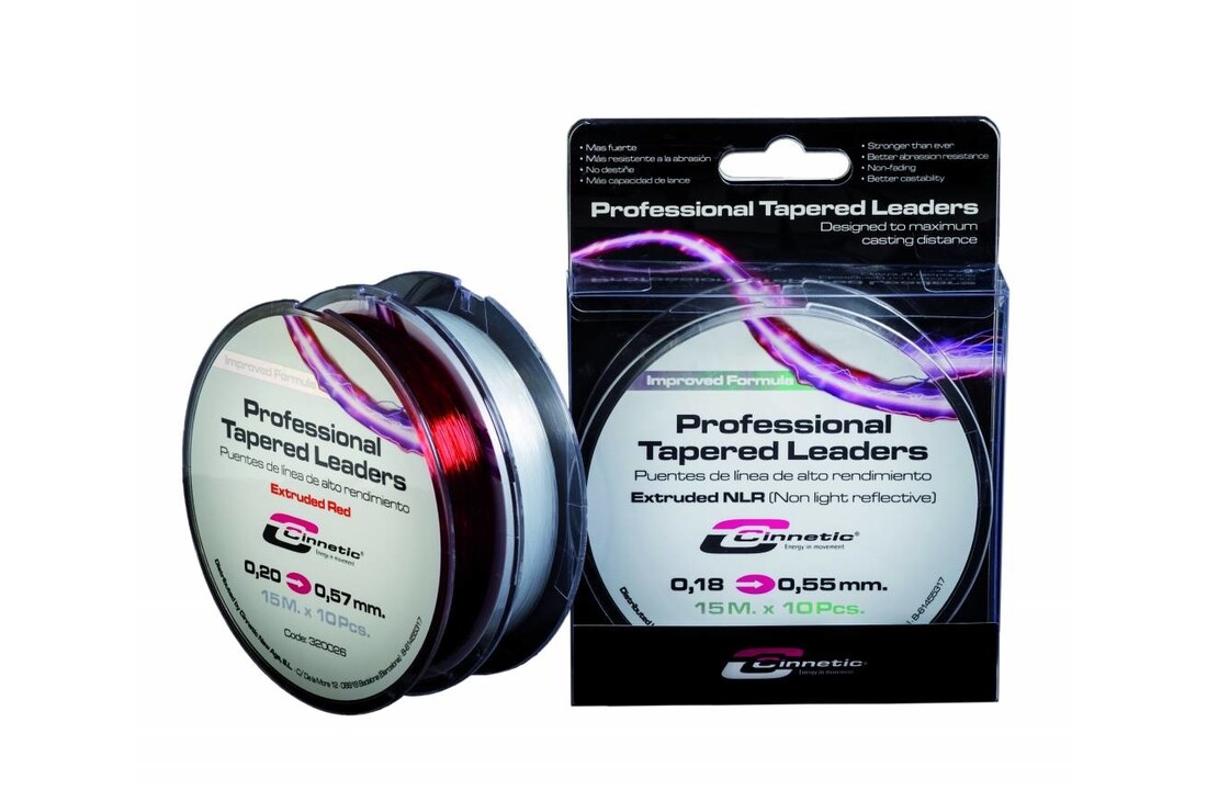 PROFESSIONAL TAPER LEADERS 15X10 - 0.20-0.57 RED