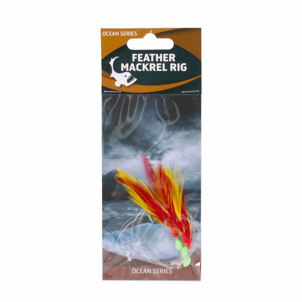 FEATHER MACKREL RIG RED/YELLOW 3 HKS #1