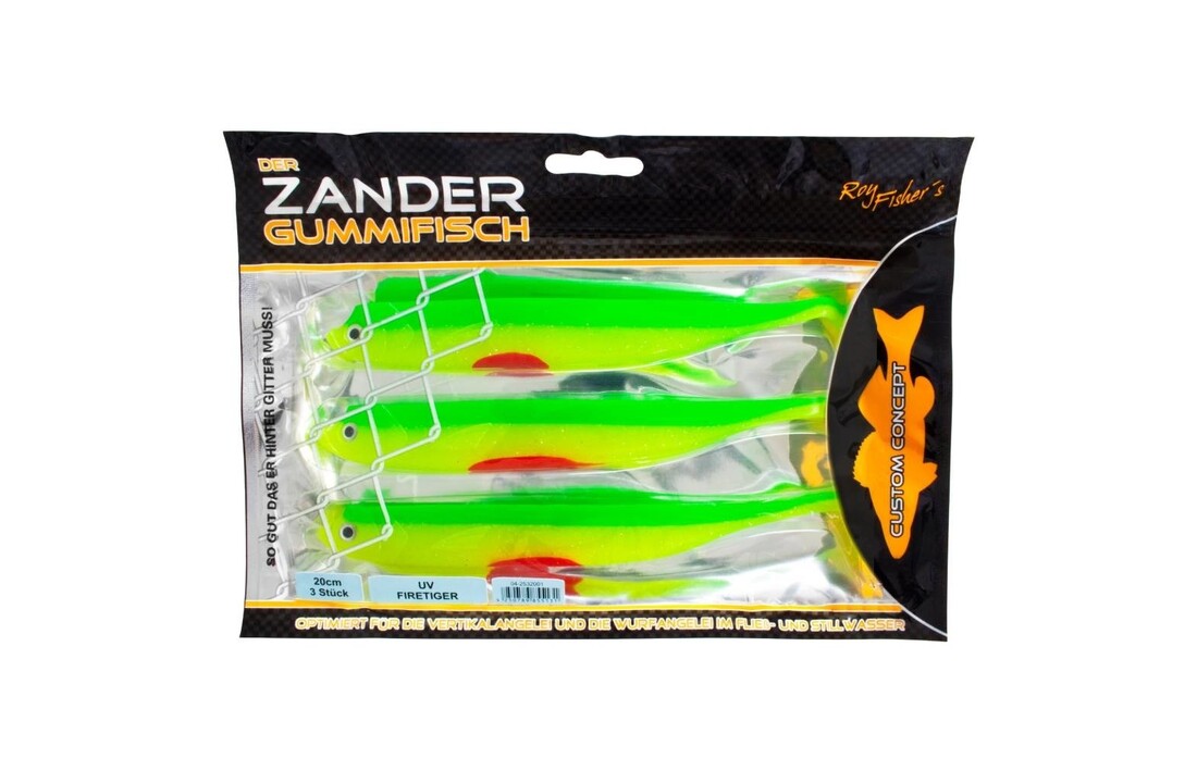 DER ZANDER GUMMIFISCH UV FIRETIGER