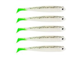 DER ZANDER GUMMIFISCH 12 CM UV SALT-N-PEPPER CHARTREUSE TAIL P/5