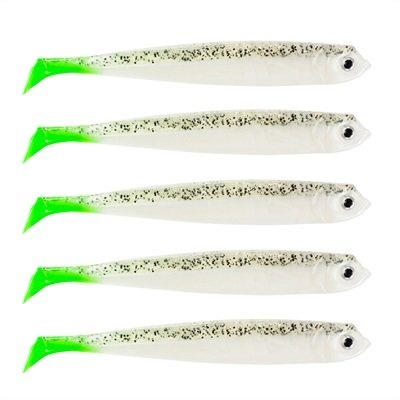 DER ZANDER GUMMIFISCH 12 CM UV SALT-N-PEPPER CHARTREUSE TAIL P/5
